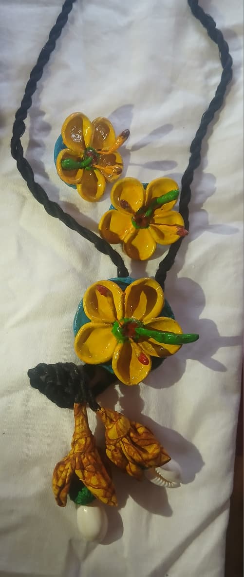 Floral yellow Jewellery  - Traditional Indian art inspired