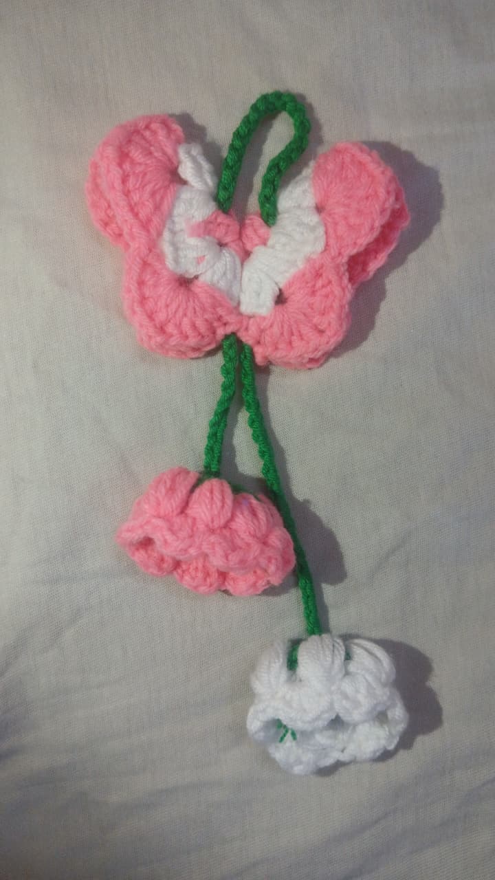 Crochet Butterfly Hair Tie - Simple elegant design