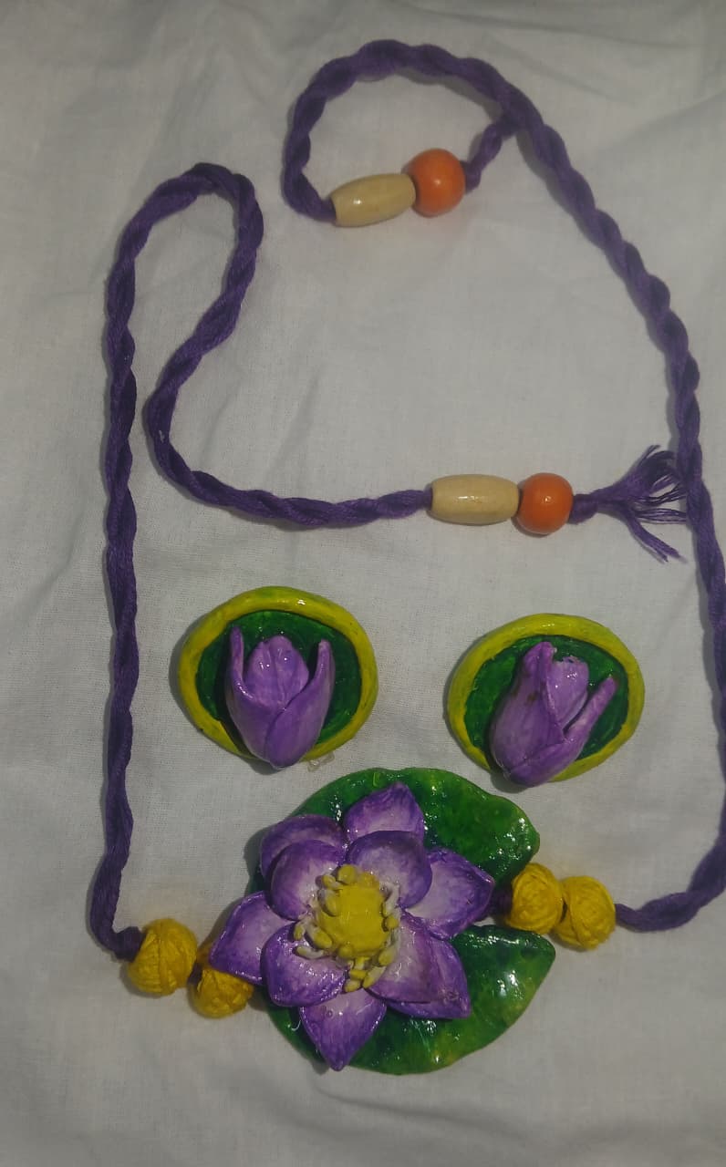 Violet lotus jewellery Set - Simple elegant design